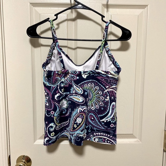 Lands End Tankini size 4 great paisley pattern blue - Picture 2 of 5